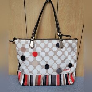 Coach Sateen Poppy Watercolor Dot Tote